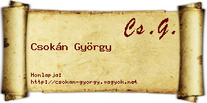 Csokán György névjegykártya