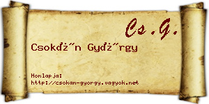 Csokán György névjegykártya