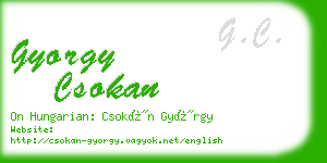 gyorgy csokan business card